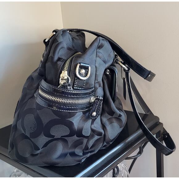 Coach Black Signature Sateen Diaper Bag With Pad Tote Bag Large A0969-13629 EUC - Picture 13 of 16